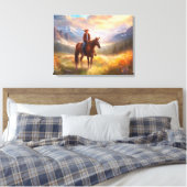 Cowboy Mountain Horseback Boy's Bedroom Art Leinwanddruck (Insitu (Schlafzimmer))