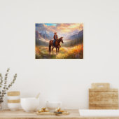 Cowboy Mountain Valley Boy's Bedroom Art Poster (Küche)