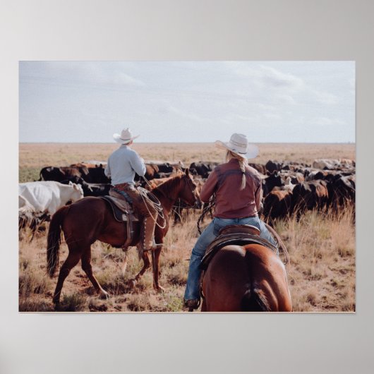 Cowboy Moving Cattle New Mexico Poster (Vorne)