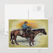 Cowboy n Sunset Postkarte (Vorne/Hinten)