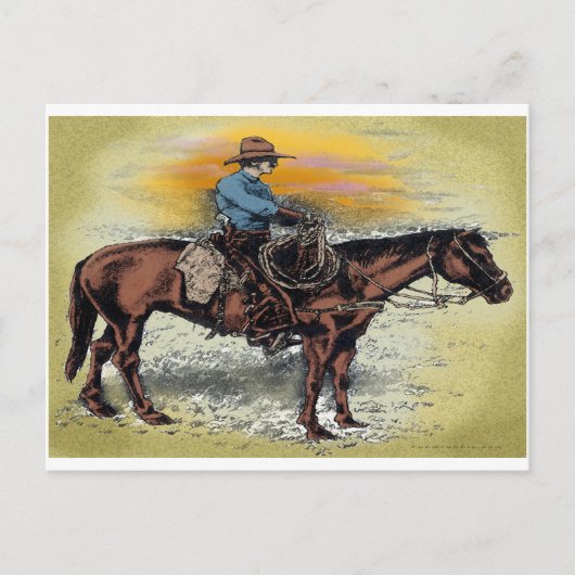 Cowboy n Sunset Postkarte (Vorderseite)