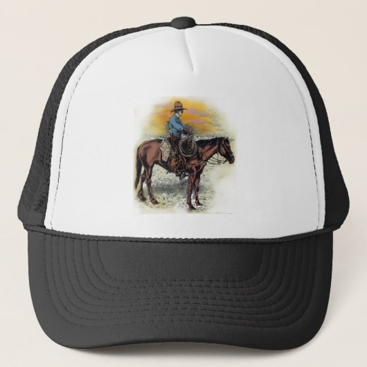 Cowboy n Sunset Truckerkappe (Vorderseite)