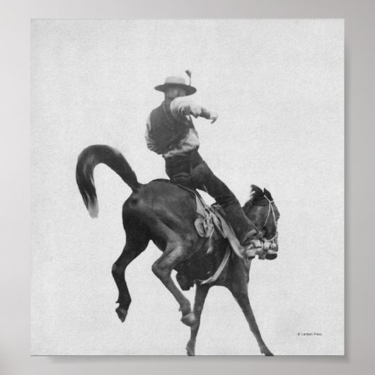 Cowboy Ned Coy Riding Bronco Poster (Vorne)
