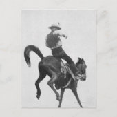 Cowboy Ned Coy Riding Bronco Postkarte (Vorderseite)