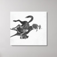 Cowboy Ned Coy Riding Bucking Bronco