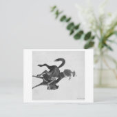 Cowboy Ned Coy Riding Bucking Bronco Postkarte (Stehend Vorderseite)