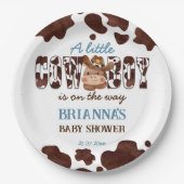 Cowboy niedliches Kinderpferd Western Babydusche Pappteller (Vorderseite)