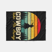 Cowboy Nimm mich weg Western Rodeo Horseck Reiten  Fleecedecke (Vorderseite (Horizontal))