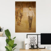 Cowboy nimmt mich als Kunstdrucker ab Poster (Heimbüro)