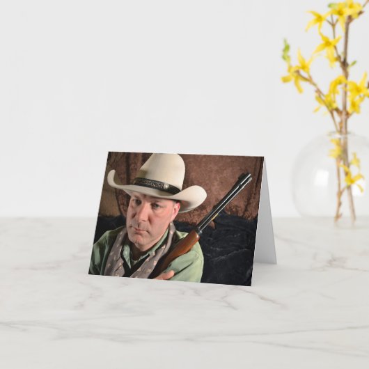 Cowboy Notecard Karte (Gelbe Blume)