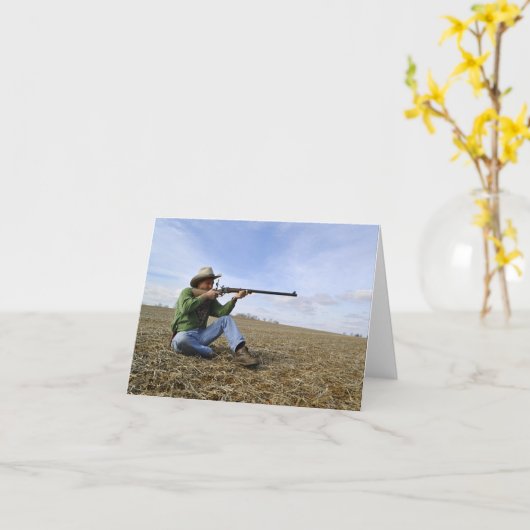 Cowboy Notecard Karte (Gelbe Blume)