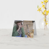 Cowboy Notecard Karte (Gelbe Blume)
