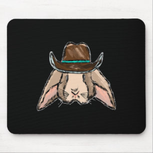 Cowboy Oaster Bunny Cowboy Hat Western Punchy Mousepad