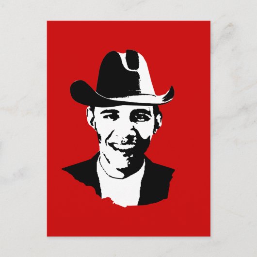 Cowboy Obama Postkarte (Vorderseite)