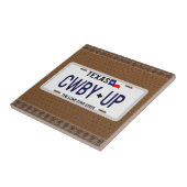 Cowboy oben!  CWBY UP Texas-Kfz-Kennzeichen Fliese (Seite)