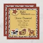 Cowboy-oder Cowgirl-Babyparty-Einladung Einladung (Vorne/Hinten)