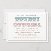 Cowboy oder Cowgirl Country Baby Gender Reveal Par Einladung (Vorderseite)