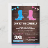 Cowboy oder Cowgirl Gender Reveal Party Einladung (Vorderseite)