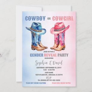 Cowboy oder Cowgirl Gender Reveal Party Einladung