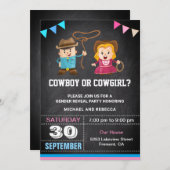 Cowboy oder Cowgirl Gender Reveal Party Einladung (Vorne/Hinten)