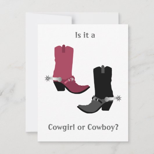 Cowboy oder Cowgirl? Geschlecht decken Party Einladung (Rückseite)