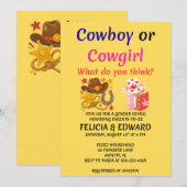 Cowboy oder Cowgirl Geschlecht Enthüllung Einladun (Vorne/Hinten)