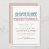Cowboy-oder Cowgirl-Land-Baby-Geschlecht decken Einladung (Vorne/Hinten)