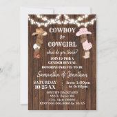 Cowboy oder Cowgirl Western Gender Reveal Dusche Einladung (Vorderseite)