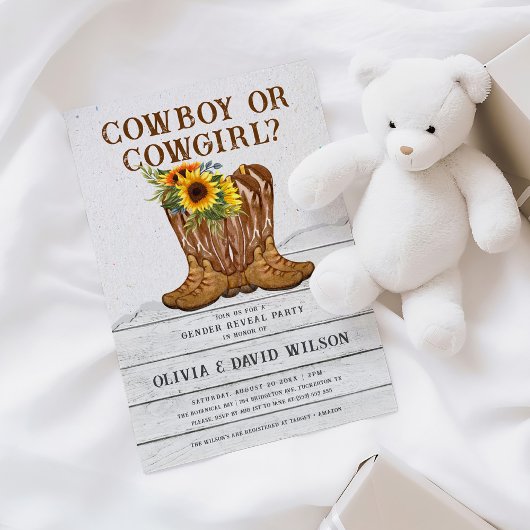Cowboy oder Cowgirl Western Gender Reveal Einladung