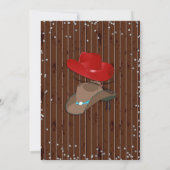 Cowboy oder Cowgirl Western Gender Reveal Red Brow Einladung (Rückseite)