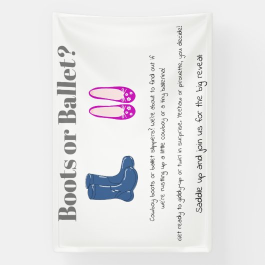 Cowboy oder Girl Boots Balet Gender Reveal Banner (Vertikal)