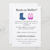 Cowboy oder Girl Boots Balet Gender Reveal Einladung (Vorne/Hinten)
