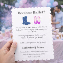 Cowboy oder Girl Boots Balet Gender Reveal