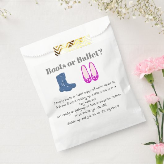 Cowboy oder Girl Boots Balet Gender Reveal Geschenktütchen (Versiegelt)