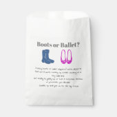 Cowboy oder Girl Boots Balet Gender Reveal Geschenktütchen (Vorderseite)