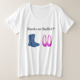 Cowboy oder Girl Boots Balet Gender Reveal Große Größe T-Shirt