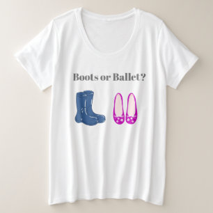 Cowboy oder Girl Boots Balet Gender Reveal Große Größe T-Shirt