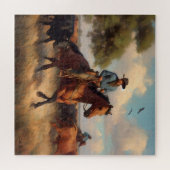 Cowboy on Bay Horse Puzzle (Horizontal)