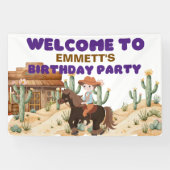 Cowboy on Horse Birthday Party Willkommen Banner (Horizontal)