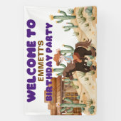 Cowboy on Horse Birthday Party Willkommen Banner (Vertikal)