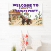 Cowboy on Horse Birthday Party Willkommen Banner (InSitu)