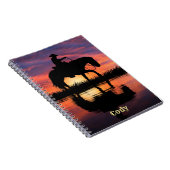 Cowboy on Horse in einem Texas Sunset Personalize Notizblock (Rechte Seite)