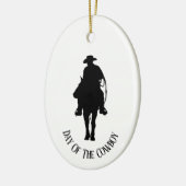 Cowboy on Horse Silhouette Ornament (Links)