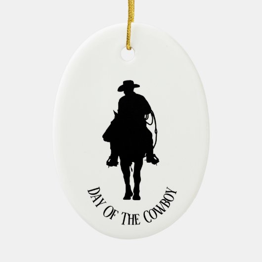 Cowboy on Horse Silhouette Ornament (Vorne)