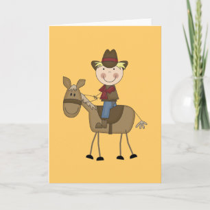 Cowboy on Horse Tshirts and Gifts Karte