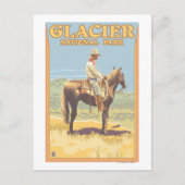 Cowboy on Horseback - Glacier National Park, Postkarte (Vorderseite)