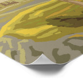 Cowboy on Horseback Vintage Travel Poster (Ecke)