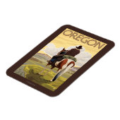Cowboy on Horseback Vintage Travel Poster Magnet (Linke Seite)