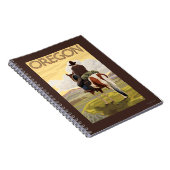 Cowboy on Horseback Vintage Travel Poster Notizblock (Rechte Seite)