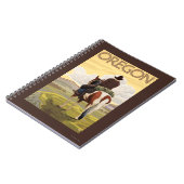 Cowboy on Horseback Vintage Travel Poster Notizblock (Linke Seite)